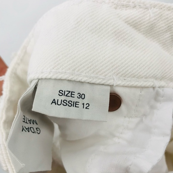 Rolla's Original High Rise Straight Leg Distressed Jeans White Size 30 - Picture 5 of 11